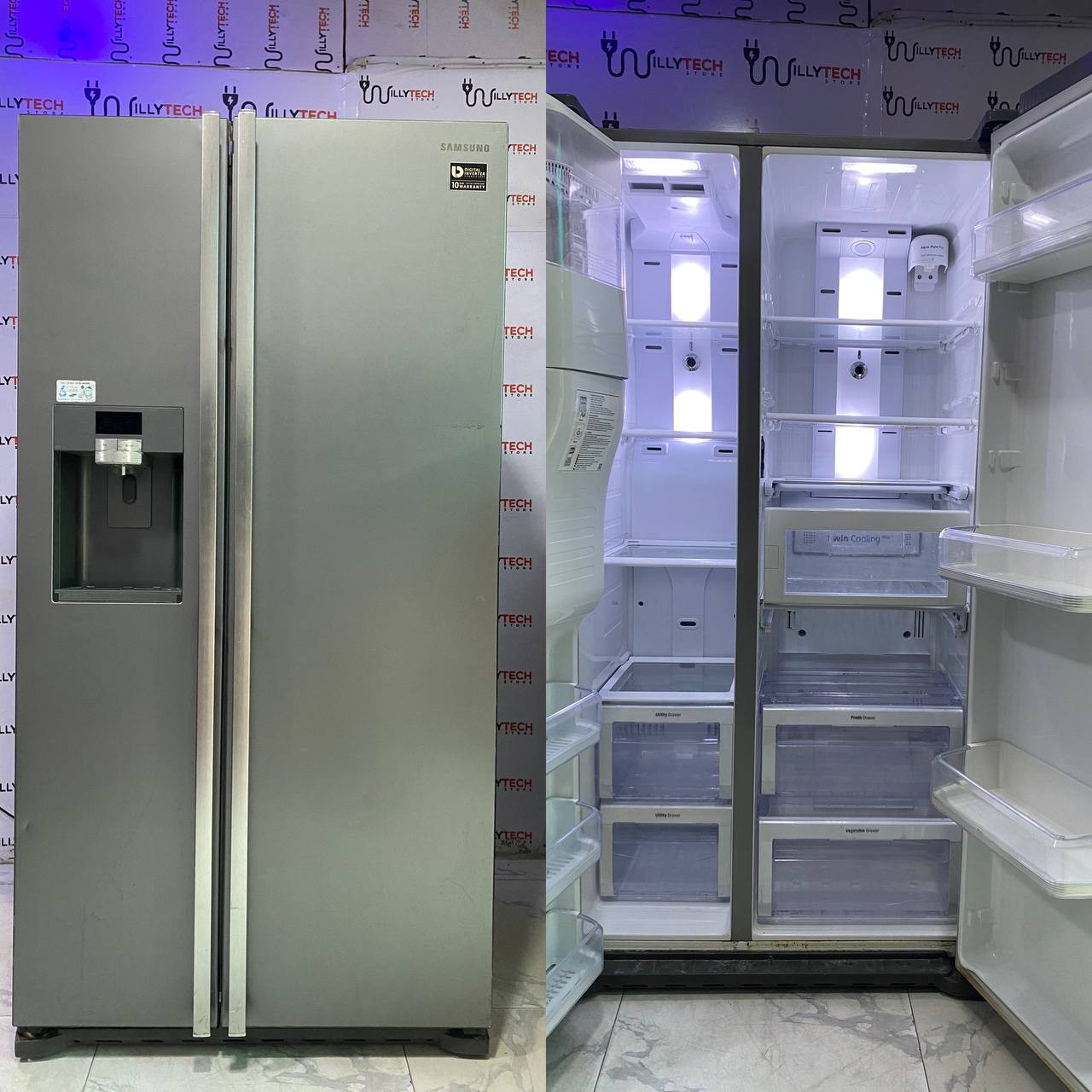 Samsung Inverter 600L Side By Side Double Door Refrigerator With Ice Maker & Cold Water Dispenser